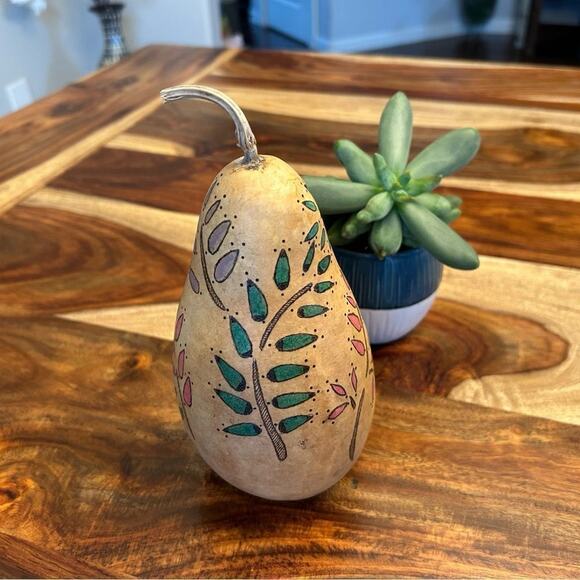 Gourd Home Decoration Custom Designed Woodburning and Painted Gourd Boho Home - Picture 8 of 9